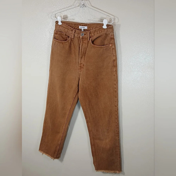 Re/Done 70s Ultra High Rise Stove Pipe Jeans in Washed Terracotta size 29 - Picture 4 of 13